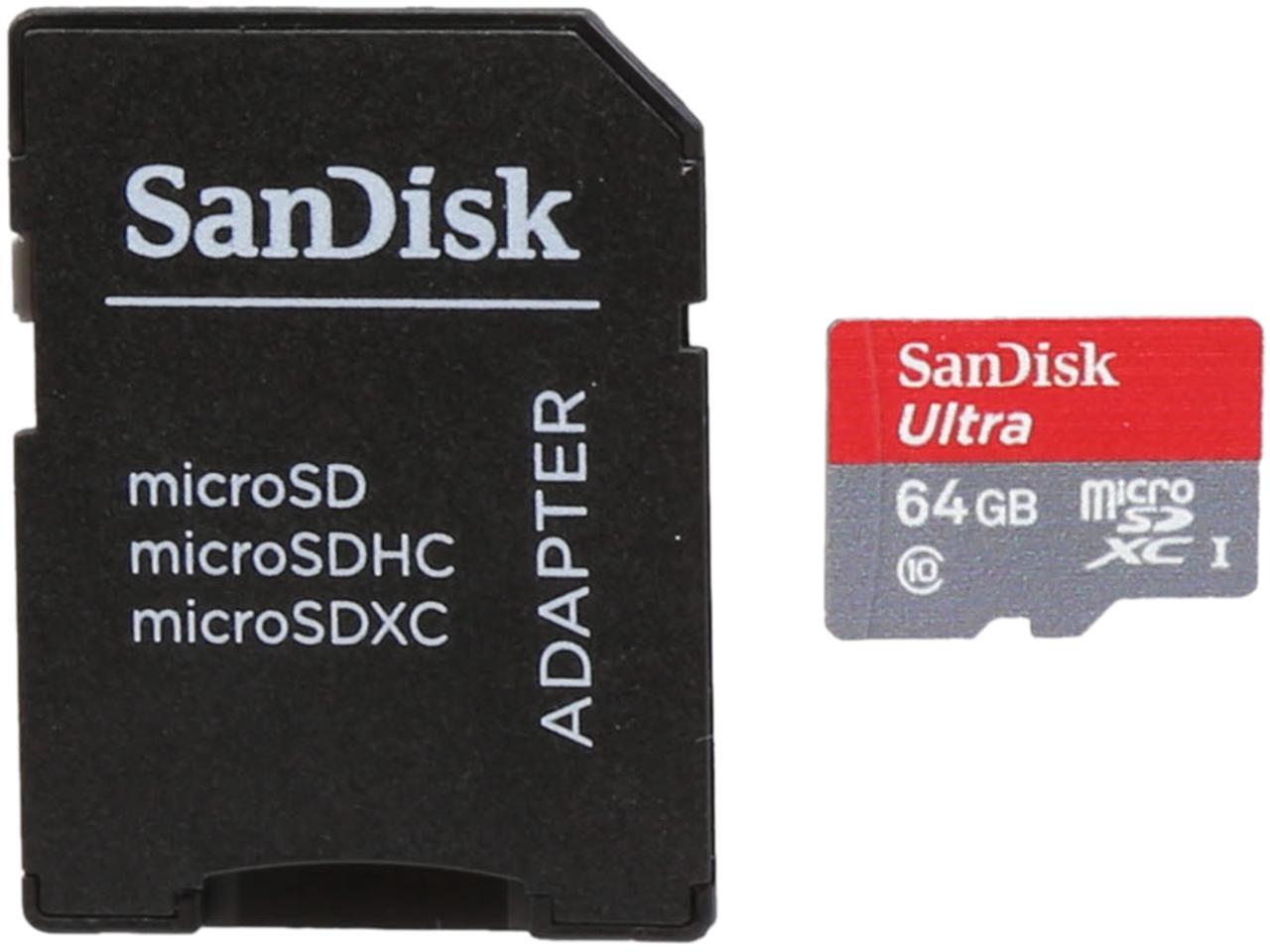 Sandisk Ultra 64gb Microsdxc Flash Card Model Sdsdquin 064g G4 Newegg Com Sandisk Ultra 64gb Microsdxc Flash Card Model Sdsdquin 064g G4 Newegg Com