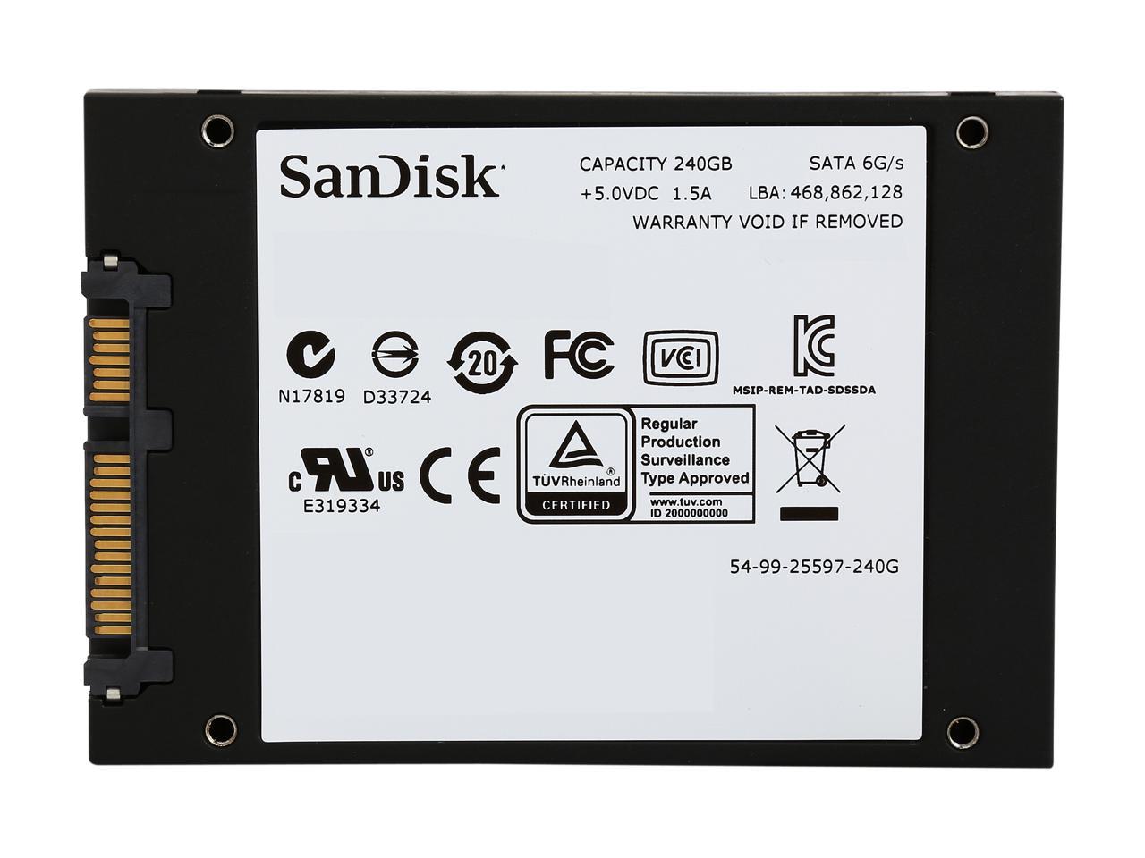 SanDisk SSD PLUS 240GB SATA III 6G/s 2.5" 7mm Solid State Drive SDSSDA-240G 
