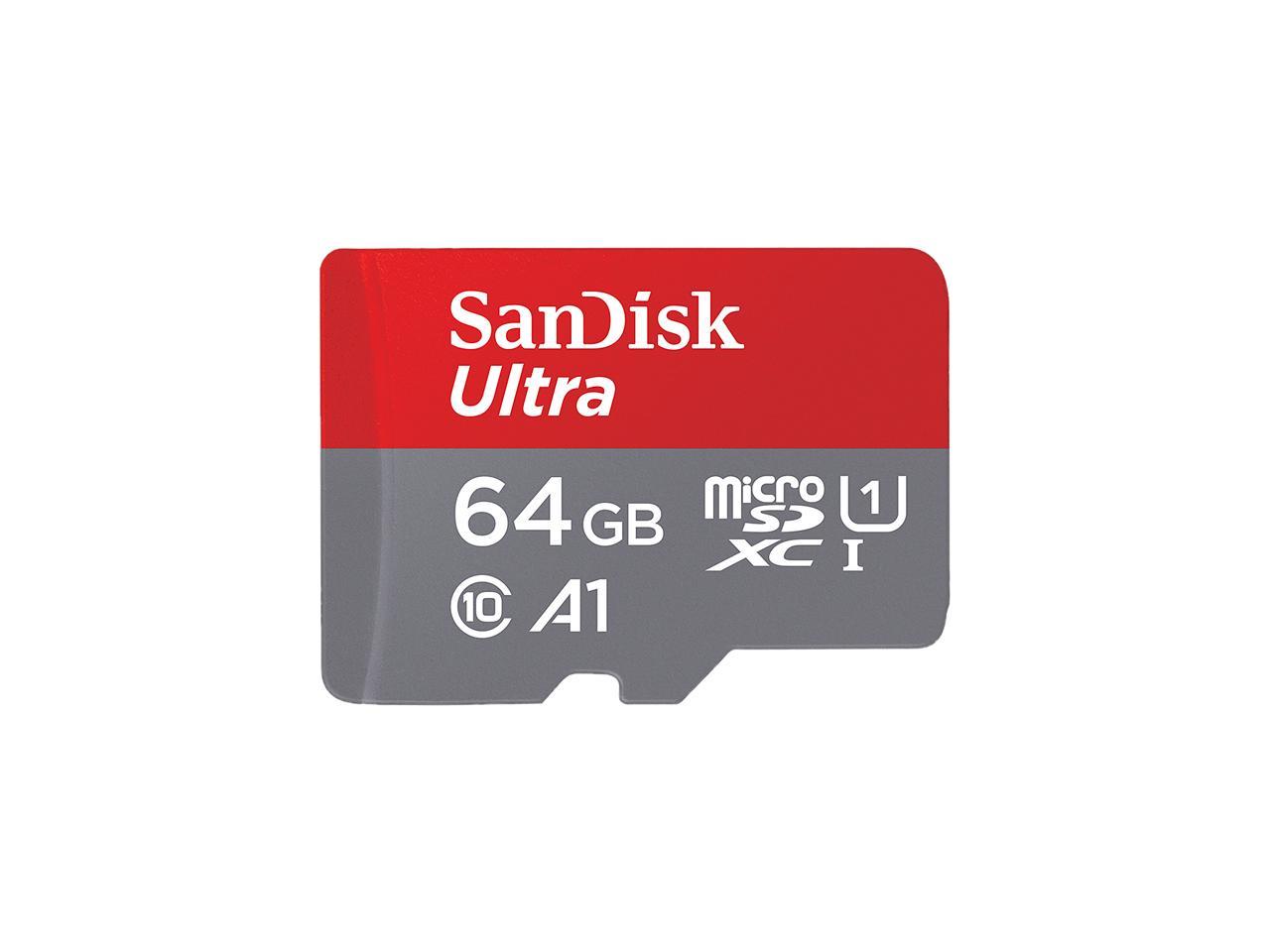 Adapter bis zu 100 MB/Sek. Rot SDSQUAR-064G-GN6MA Class 10 SanDisk Ultra 64GB microSDXC Speicherkarte A1,Grau U1 