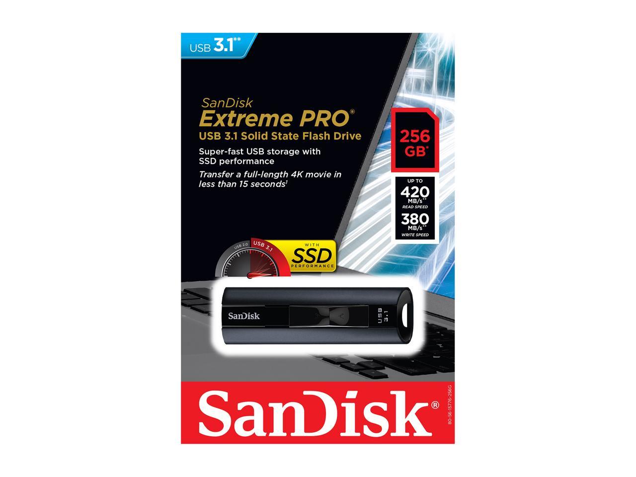 Sandisk 256gb Extreme Pro Usb 31 Flash Drive Speed Up To 420mbs Sdcz880 256g G46 2783