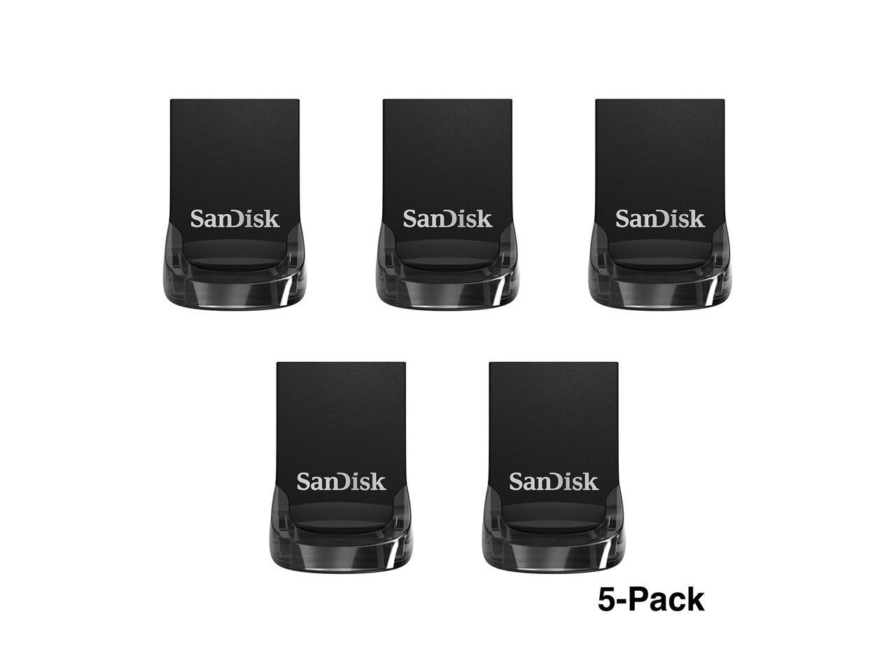 Sandisk 128GB 5Pack Ultra Fit USB 3.1 Flash Drive, Speed Up to 400MB/s