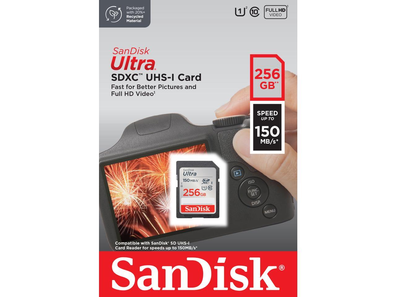 SanDisk 256GB Ultra SDXC UHSI / Class 10 Memory Card, Speed Up to