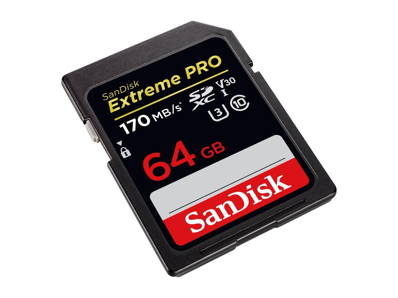 Карта памяти sdxc sandisk 64gb extreme pro uhs i u3 v30