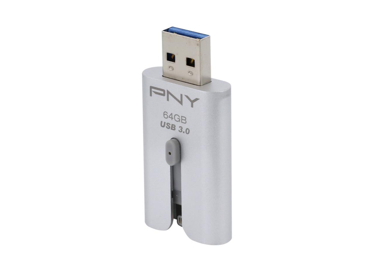 PNY 64GB DUOLINK OTG USB 3.0 Flash Drive (PFDI64GOTGAMG3GE)
