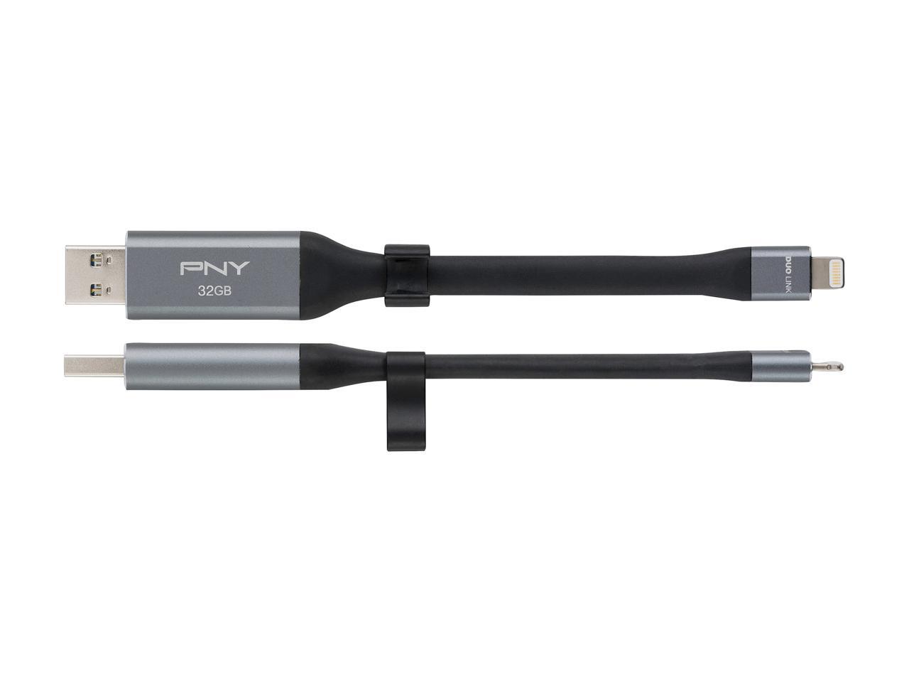 Pny 32gb Duo Link Usb 3 0 Otg Flash Drive For Iphone And I Pad P Fdi32gla02gc Rb Newegg Com