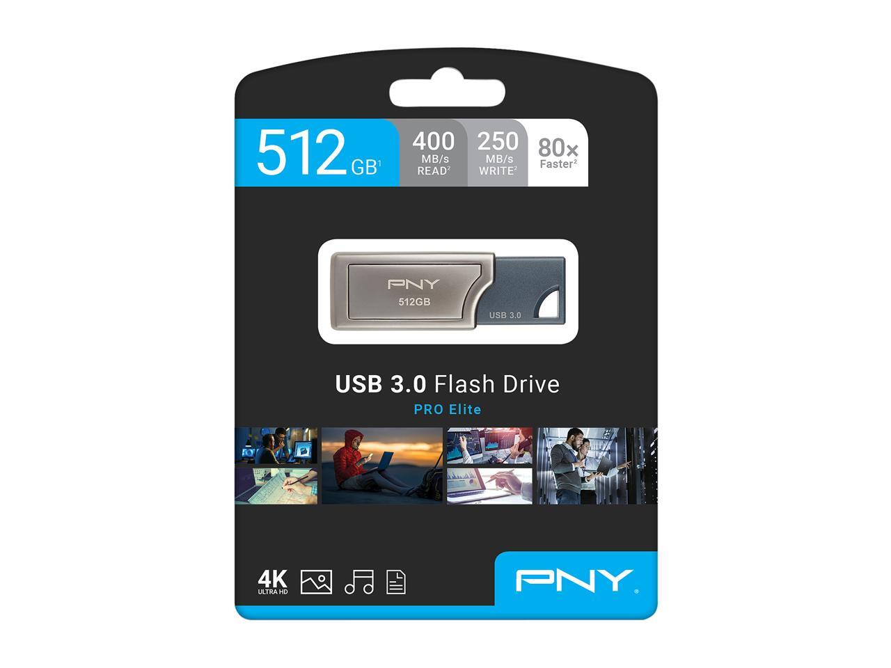 Pny 512gb pro elite usb 3 0 flash drive speed up to 400mb s p