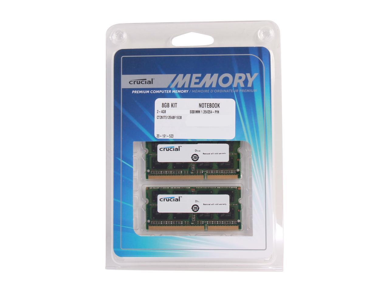 Memory 2GB 4GB 8GB RAM Kit Lot pc2 pc3 Crucial SO-DIMM For Laptop 200pin 204pin 