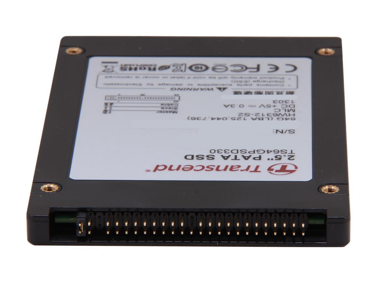 Transcend 2.5" 64GB PATA MLC Internal Solid State Drive (SSD) TS64GPSD330 Newegg.ca