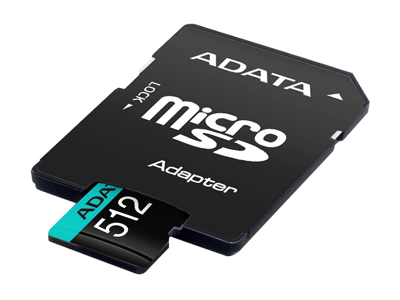 ADATA 512GB Premier Pro microSDXC UHS-I U3 / Class 10 V30 A2 Memory ...