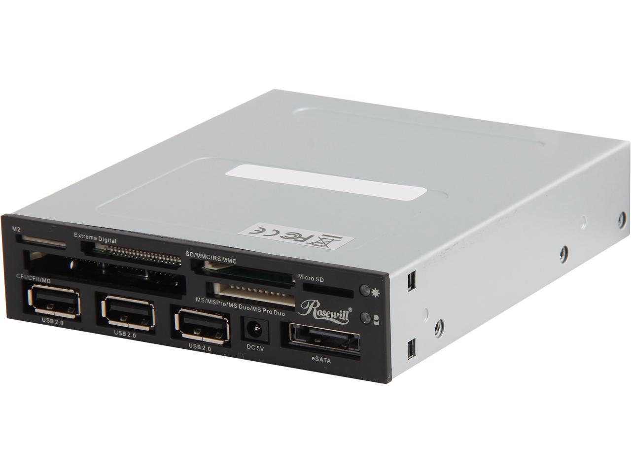 Rosewill RDCR13001 75in1 3 ports USB 2.0 Hub eSATA port Card Reader