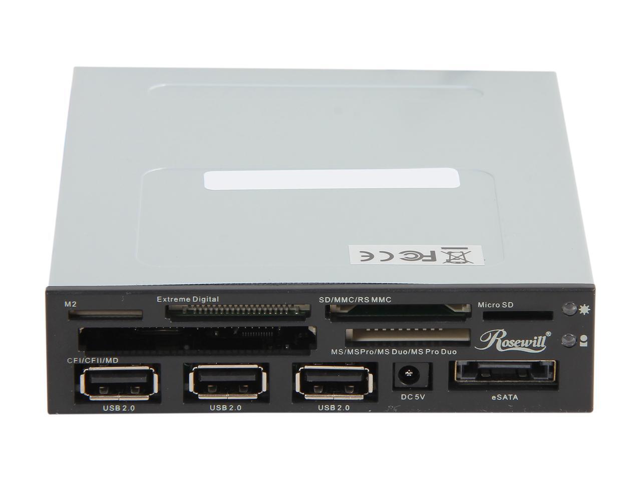 Rosewill RDCR13001 75in1 3 ports USB 2.0 Hub eSATA port Card Reader