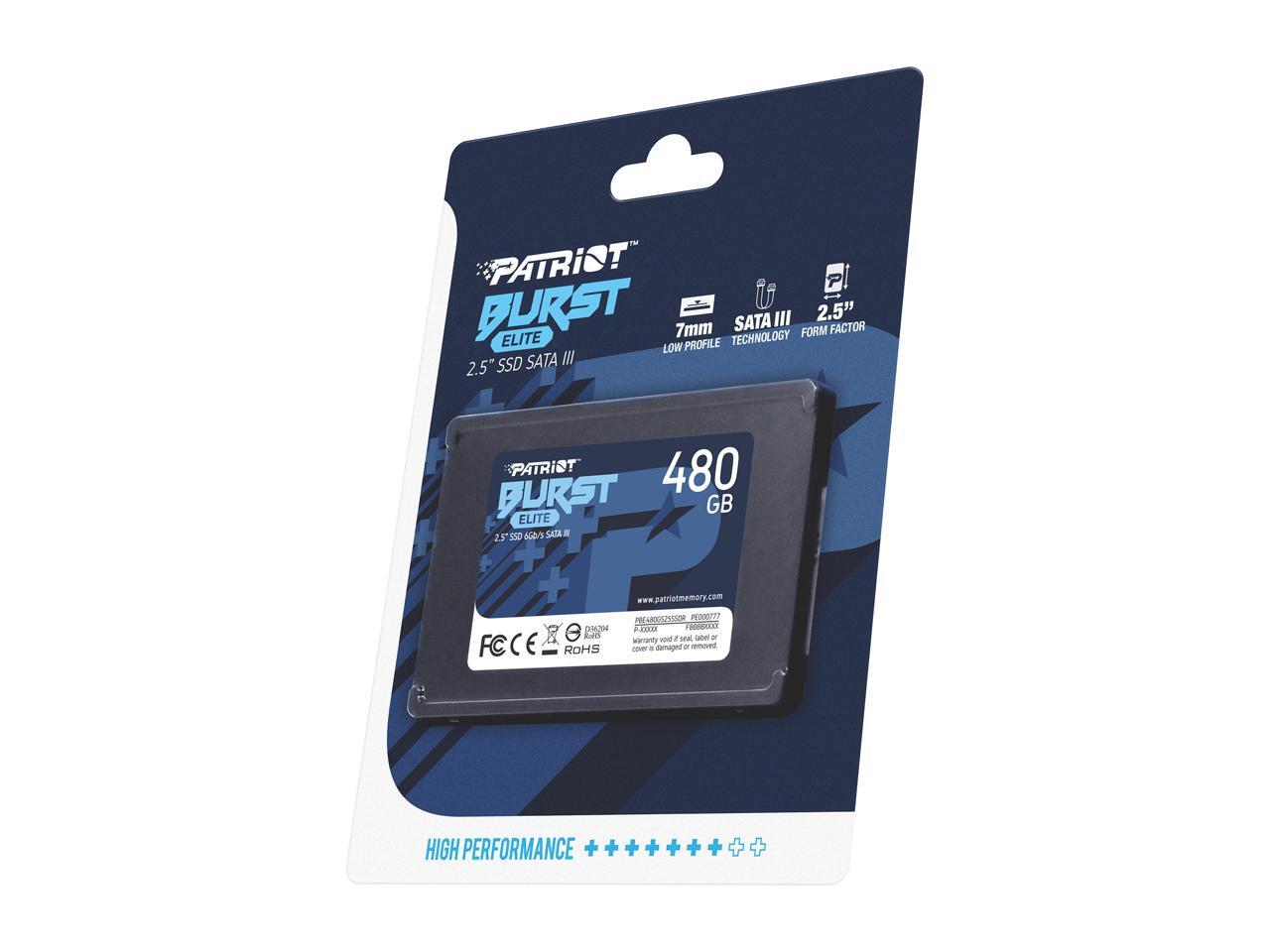 Patriot Burst Elite 2.5" 480GB SATA III TLC Internal Solid State Drive ...
