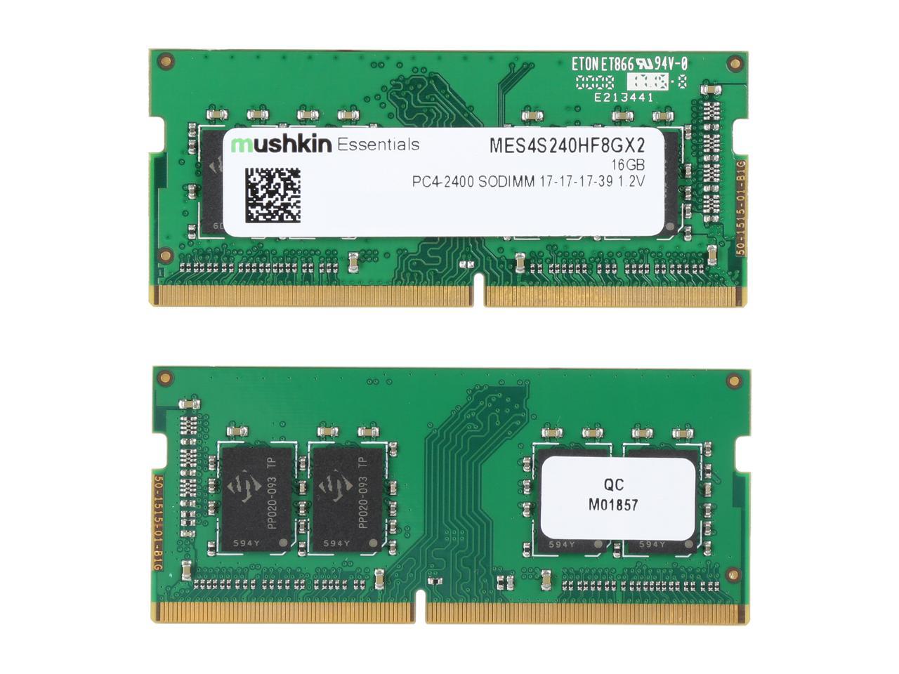 Mushkin Enhanced Essentials 16gb 2 X 8gb 260 Pin Ddr4 So Dimm Ddr4 2400 Pc4 190 Laptop Memory Model Mes4s240hf8gx2 Newegg Com