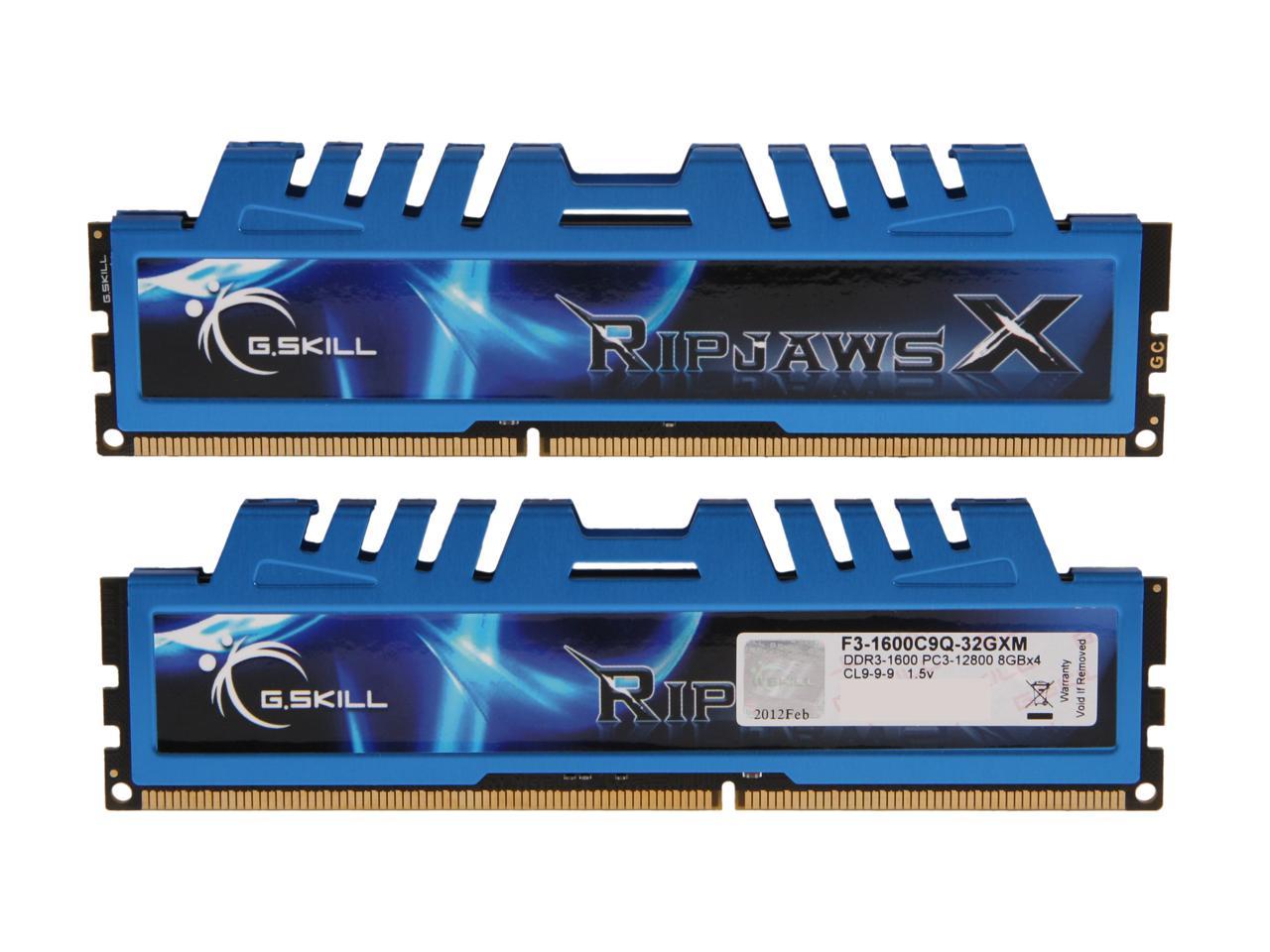 G.SKILL Ripjaws X Series 32GB (4 x 8GB) DDR3 1600 (PC3 12800 