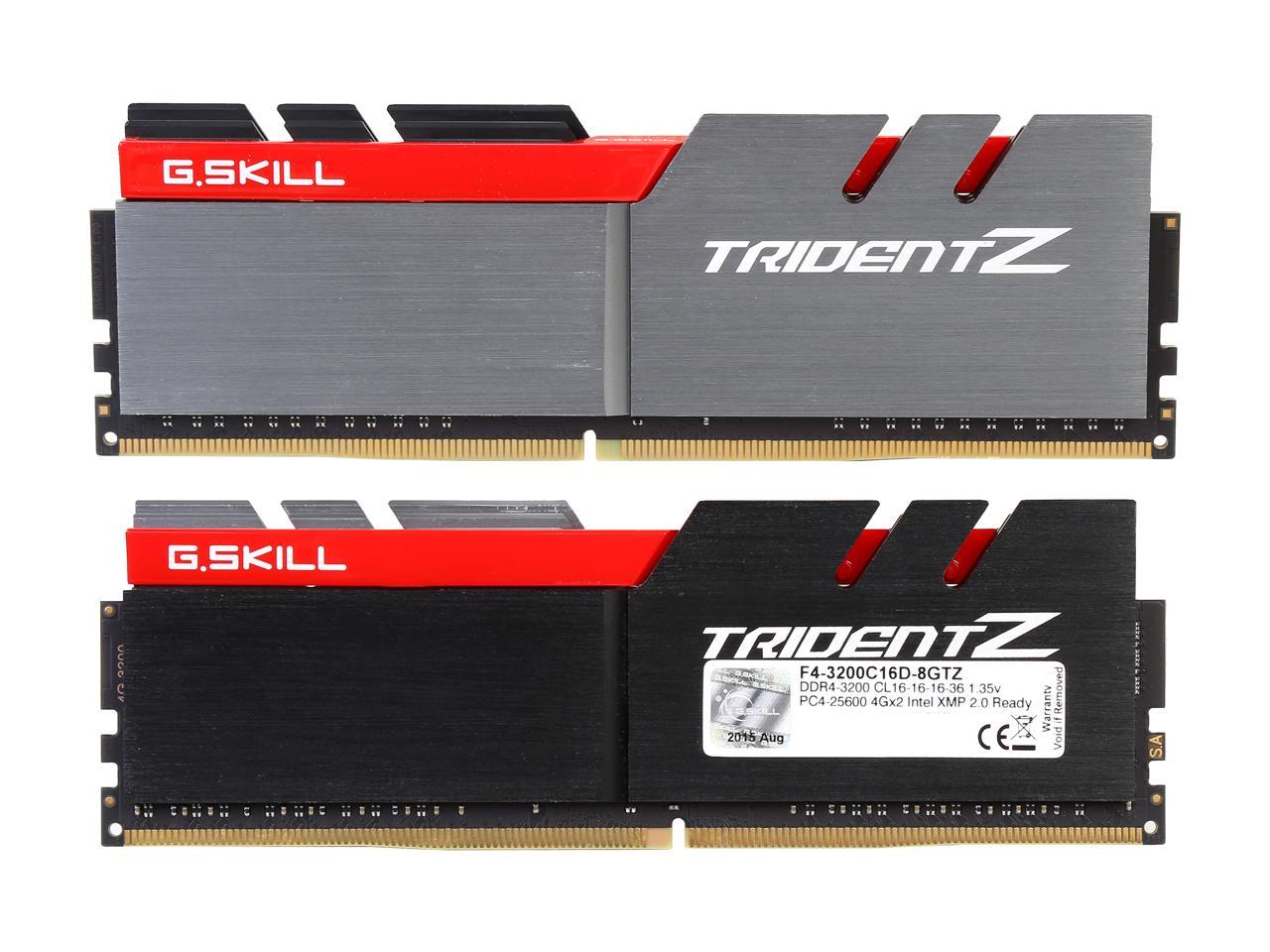 G.SKILL TridentZ Series 8GB (2 x 4GB) DDR4 3200 (PC4 25600) Desktop Memory  Model F4-3200C16D-8GTZ - Newegg.com