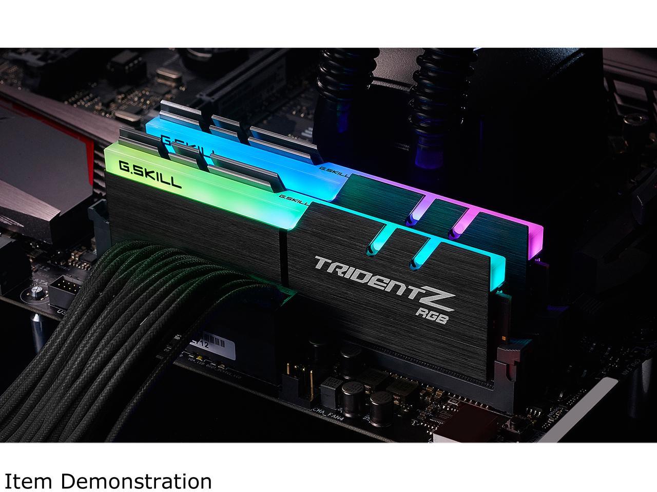 G.SKILL TridentZ RGB Series 16GB (2 x 8GB) DDR4 3000 (PC4 24000) Desktop  Memory Model F4-3000C15D-16GTZR