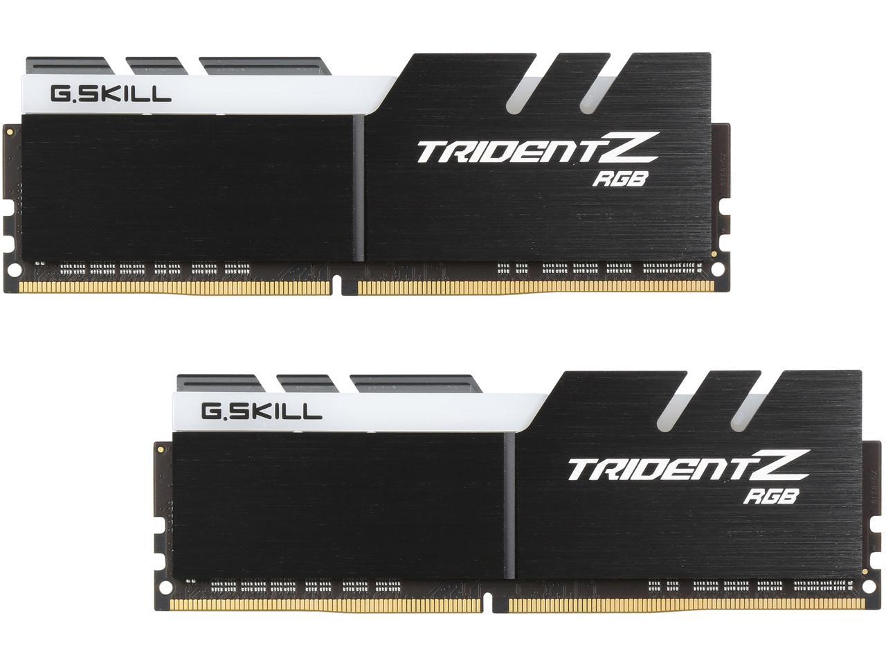G.SKILL TridentZ RGB Series 16GB (2 x 8GB) 288-Pin PC RAM DDR4 3200 (PC4  25600) Intel XMP 2.0 Desktop Memory Model F4-3200C16D-16GTZR