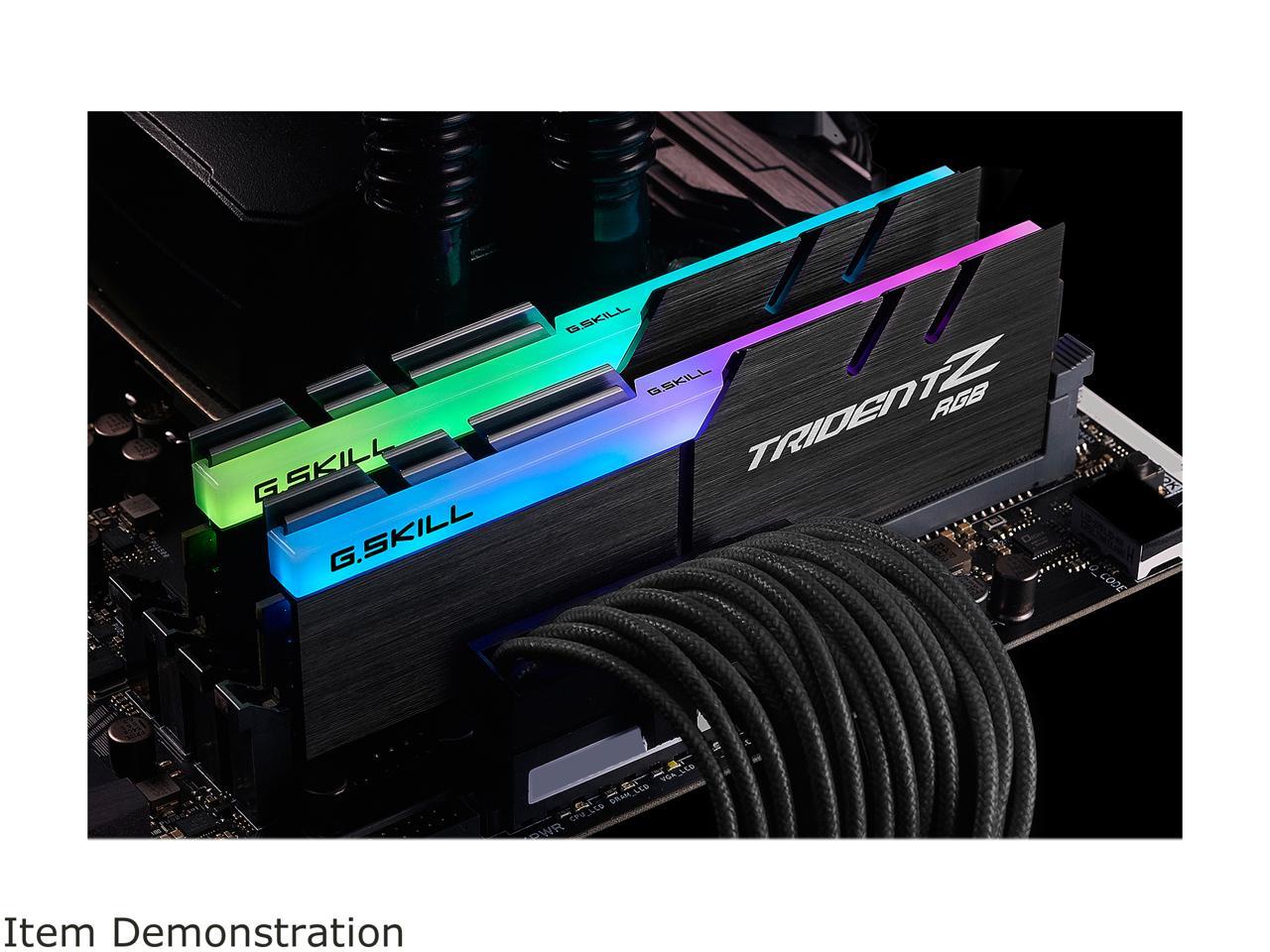 G.SKILL TridentZ RGB Series 16GB (2 x 8GB) 288-Pin PC RAM DDR4 3000 (PC4  24000) Intel XMP 2.0 Desktop Memory Model F4-3000C16D-16GTZR