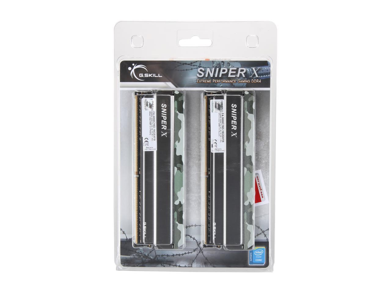 G.SKILL Sniper X Series 16GB (2 X 8GB) DDR4 3000 (PC4 24000) Desktop ...