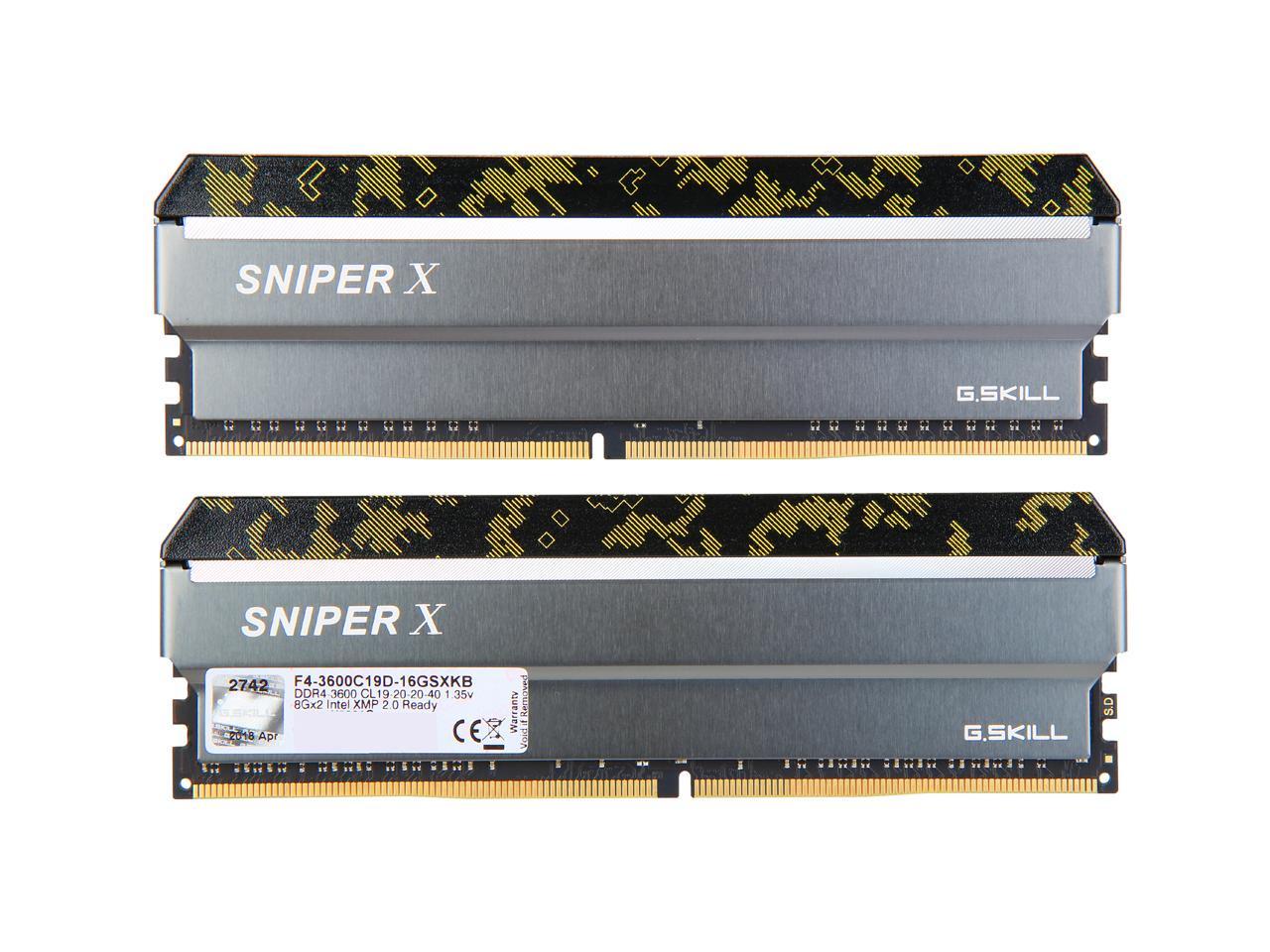 G.Skill SniperX F4-3600C19D-16GSXKB (DDR4-3600 8GB×2