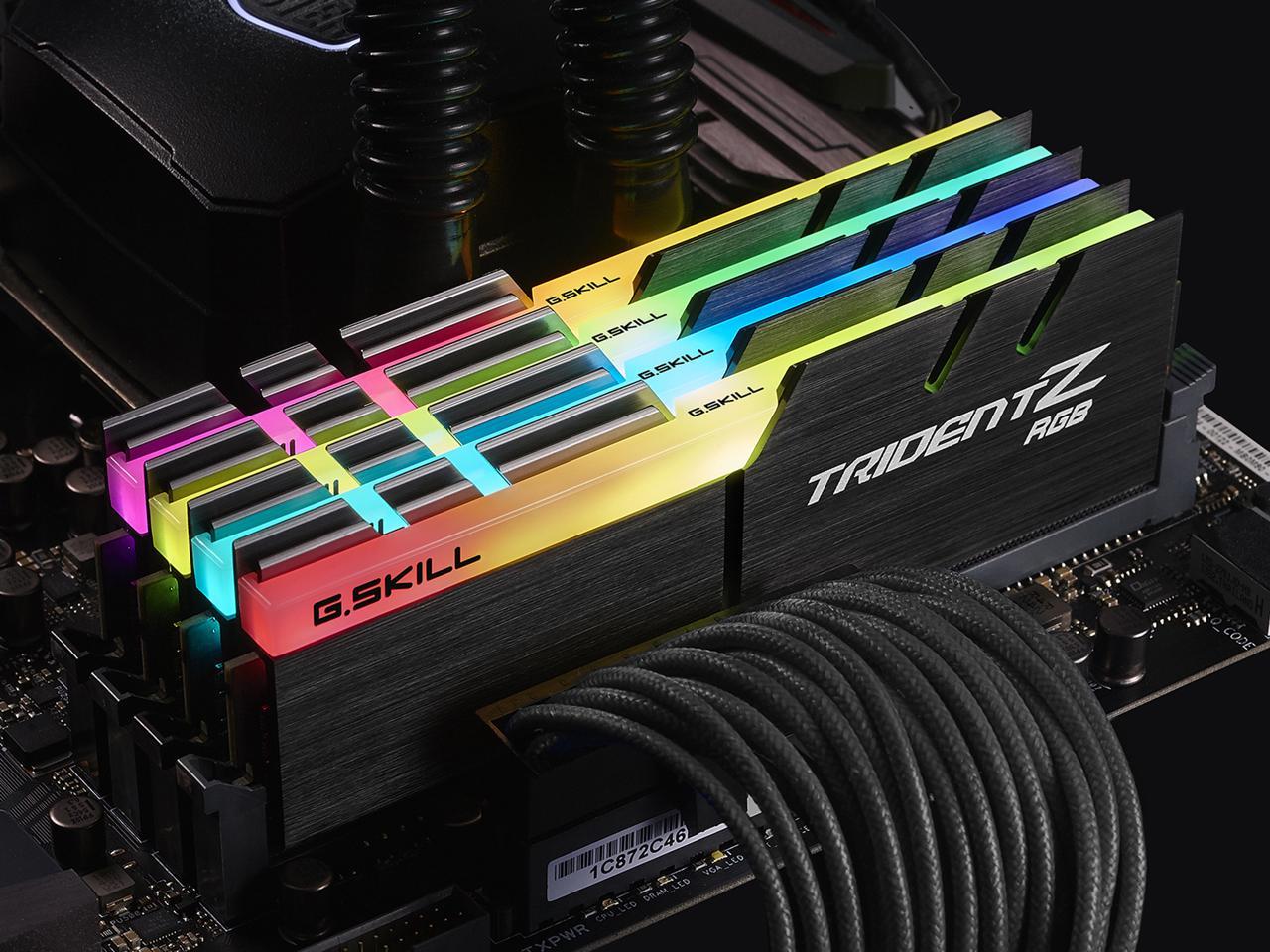 G.SKILL TridentZ RGB Series 64GB (4 x 16GB) DDR4 3200 (PC4 25600) Desktop  Memory Model F4-3200C16Q-64GTZR