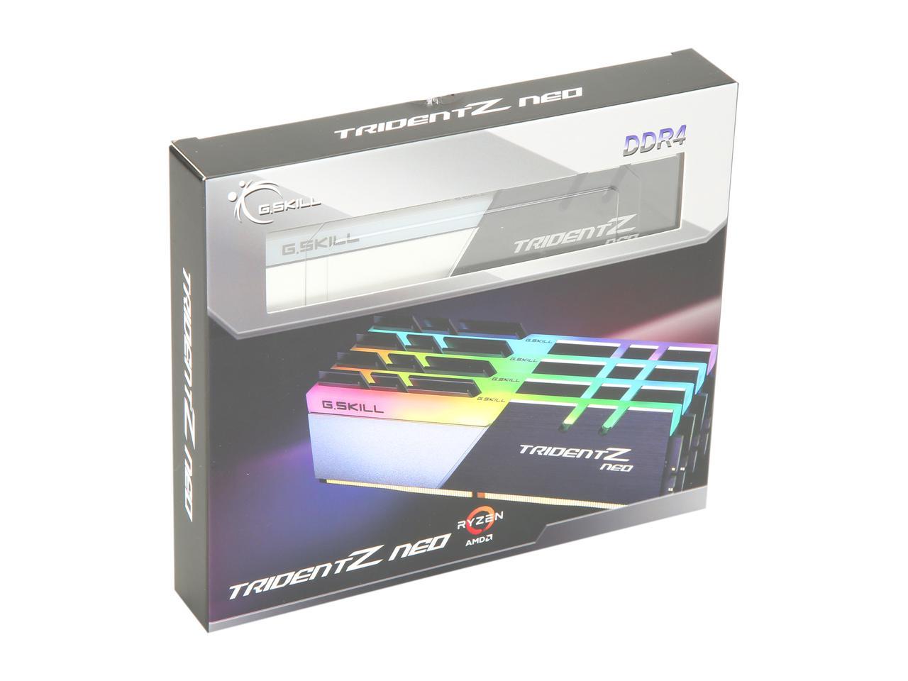 G.SKILL Trident Z Neo (For AMD Ryzen) Series 64GB (4 x 16GB) 288-Pin RGB  DDR4 SDRAM DDR4 3600 (PC4 28800) Desktop Memory Model F4-3600C16Q-64GTZNC