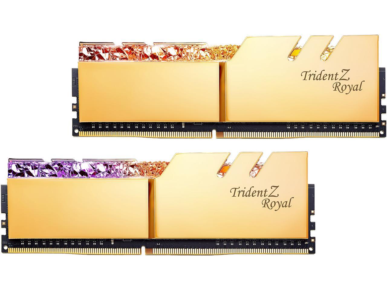 G Skill Trident Z Royal Series 32gb 2 X 16gb 2 Pin Ddr4 Sdram Ddr4 3600 Pc4 0 Intel Xmp 2 0 Desktop Memory Model F4 3600c16d 32gtrgc Newegg Com