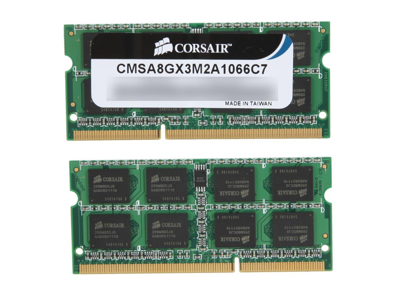 CORSAIR 8GB (2 x 4GB) 204-Pin DDR3 SO-DIMM DDR3 1066 (PC3 8500 