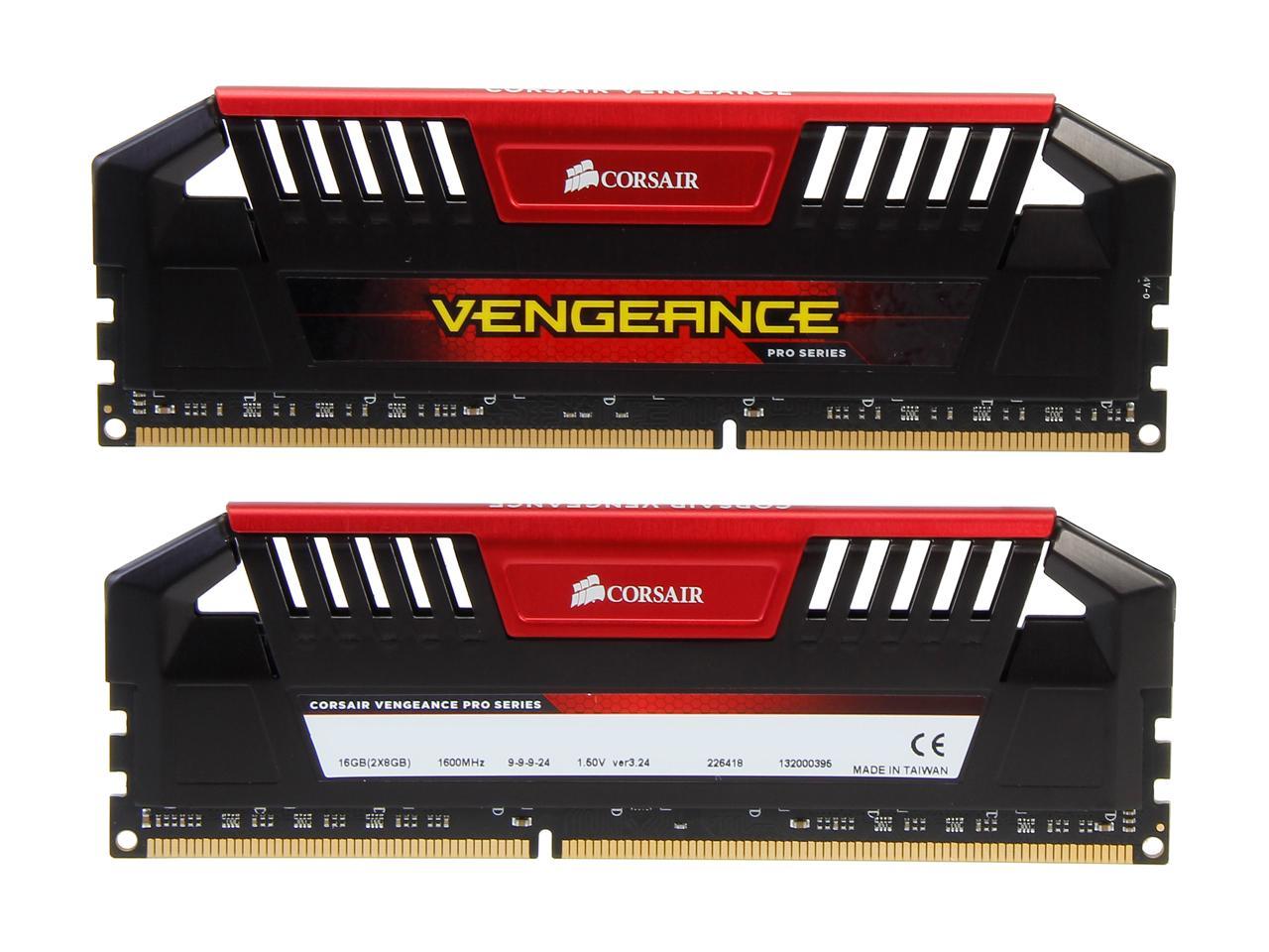 CORSAIR Vengeance Pro 16GB (2 x 8GB) DDR3 1600 (PC3 12800) Desktop Memory  Model CMY16GX3M2A1600C9R - Newegg.com