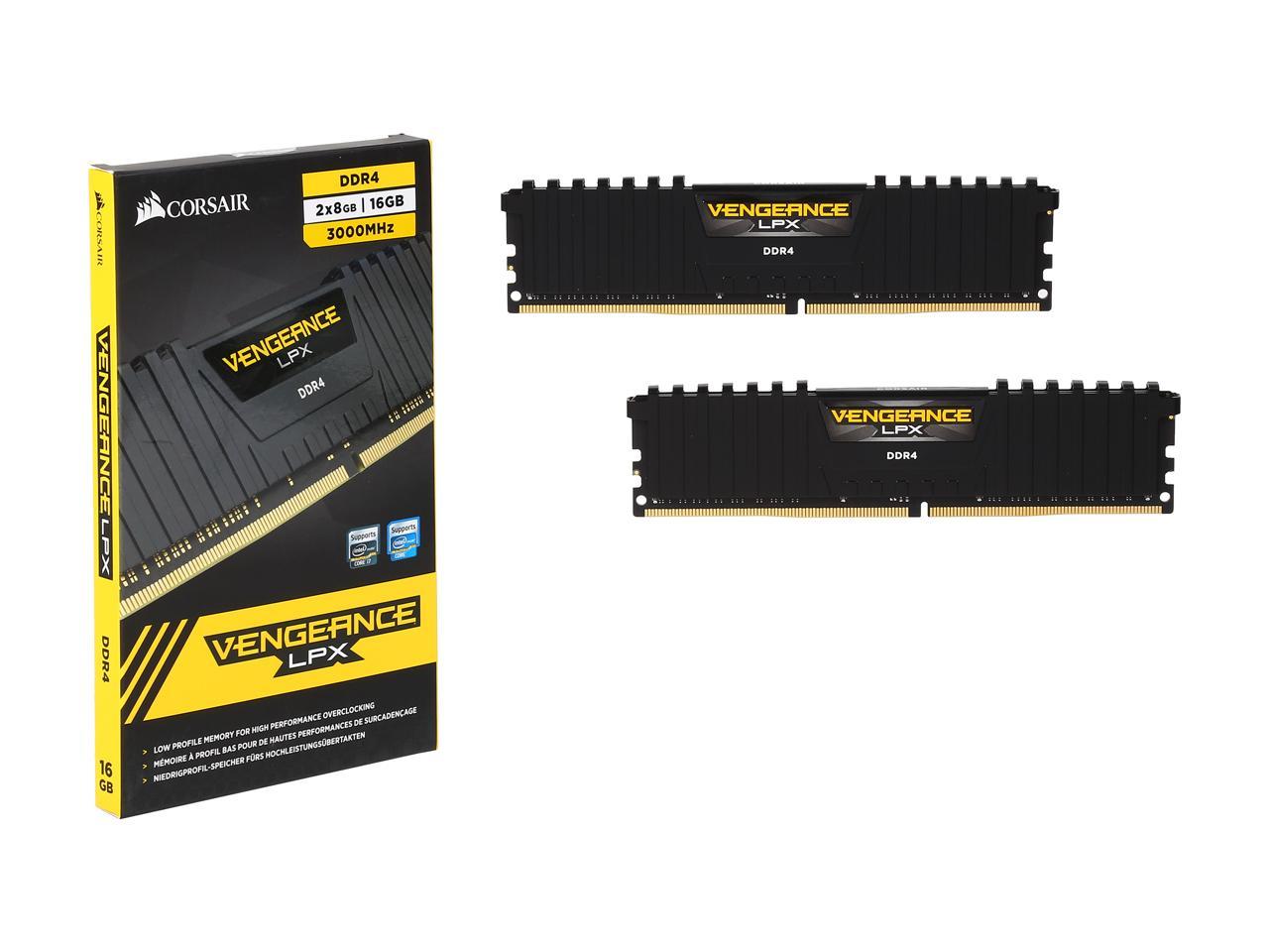 CORSAIR Vengeance LPX 16GB (2 x 8GB) 288-Pin PC RAM DDR4 3000 (PC4 24000)  Intel XMP 2.0 Memory Kit Model CMK16GX4M2B3000C15 - Newegg.com