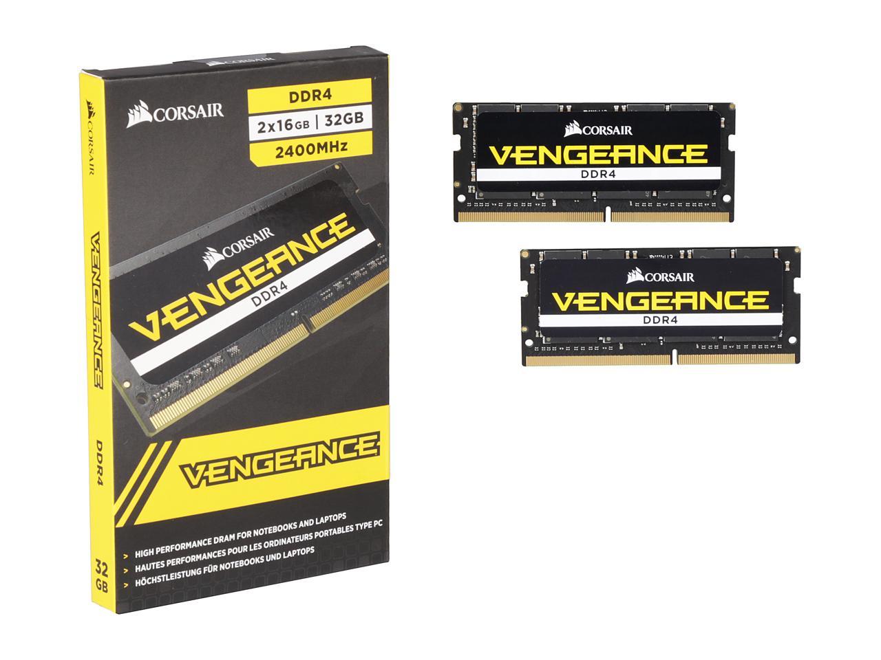 CORSAIR Vengeance 32GB (2 x 16GB) 260-Pin DDR4 SO-DIMM DDR4 2400 (PC4  19200) Memory (Notebook Memory) Model CMSX32GX4M2A2400C16