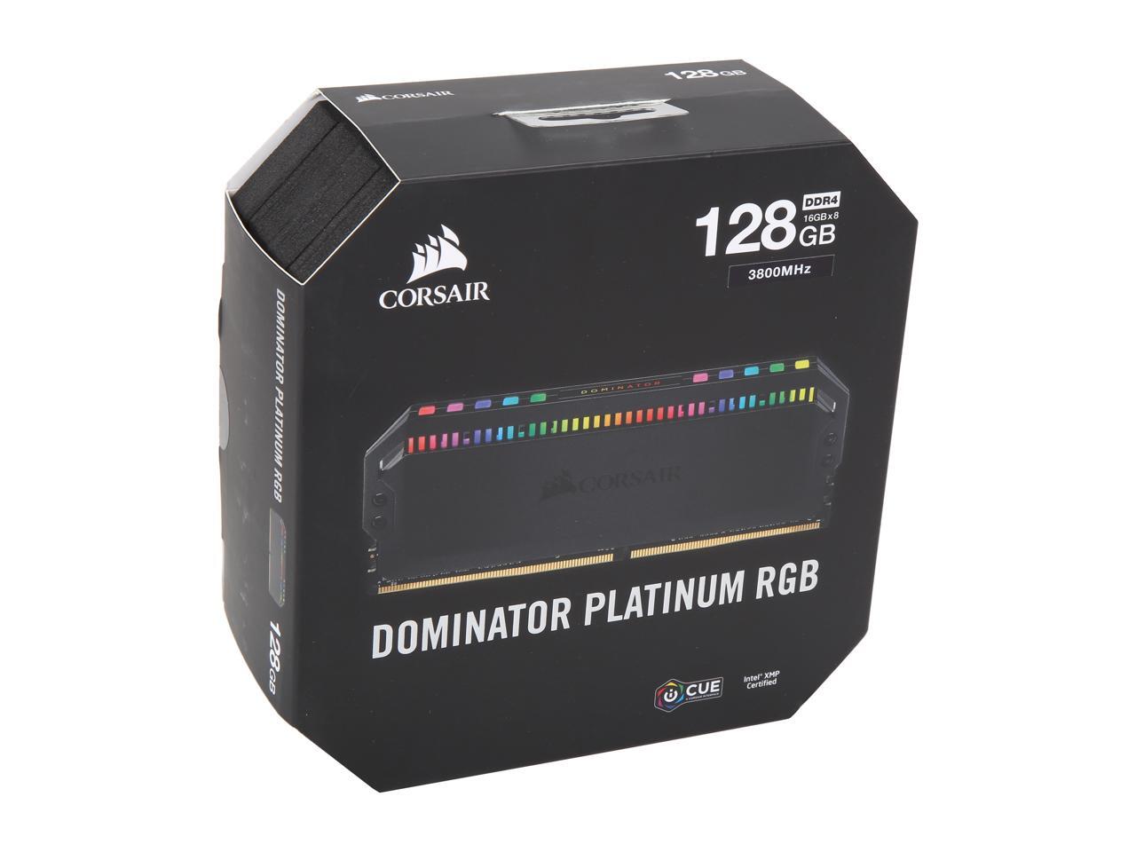 CORSAIR Dominator Platinum RGB 128GB (8 x 16GB) DDR4 3800 (PC4 30400 ...
