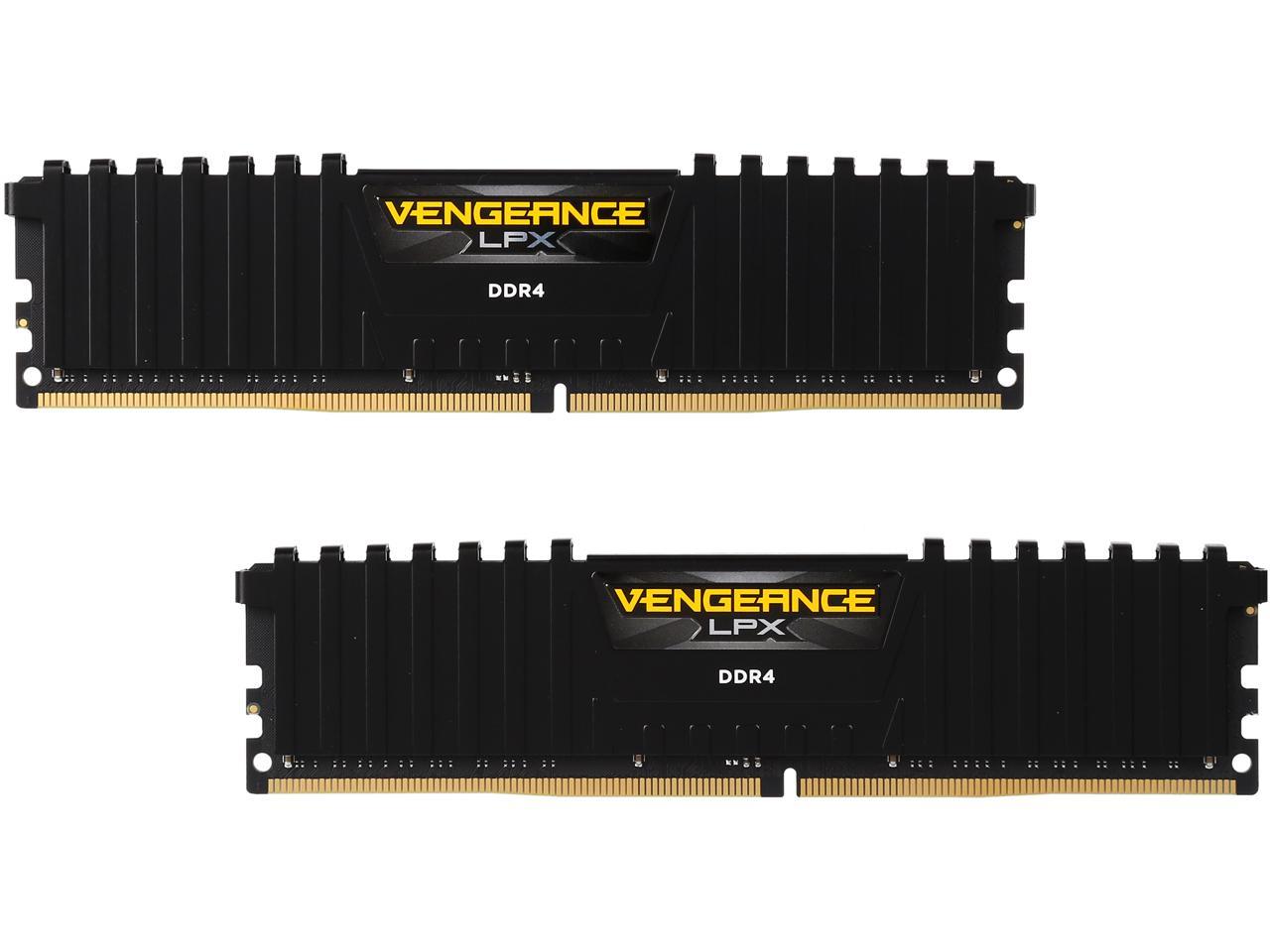 für AMD Ryzen und Intel 200 Corsair Vengeance LPX 16GB schwarz 2x8GB DDR4 2400MHz C16 XMP 2.0 High Performance Desktop Arbeitsspeicher Kit 