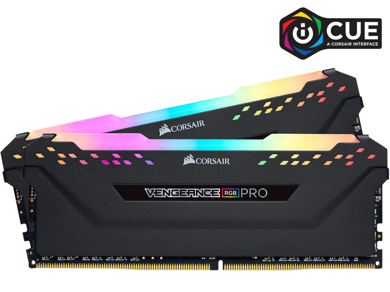 CORSAIR Vengeance RGB Pro 32GB (2 x 16GB) 288-Pin PC RAM DDR4 3600 (PC4  28800) Desktop Memory Model CMW32GX4M2D3600C18