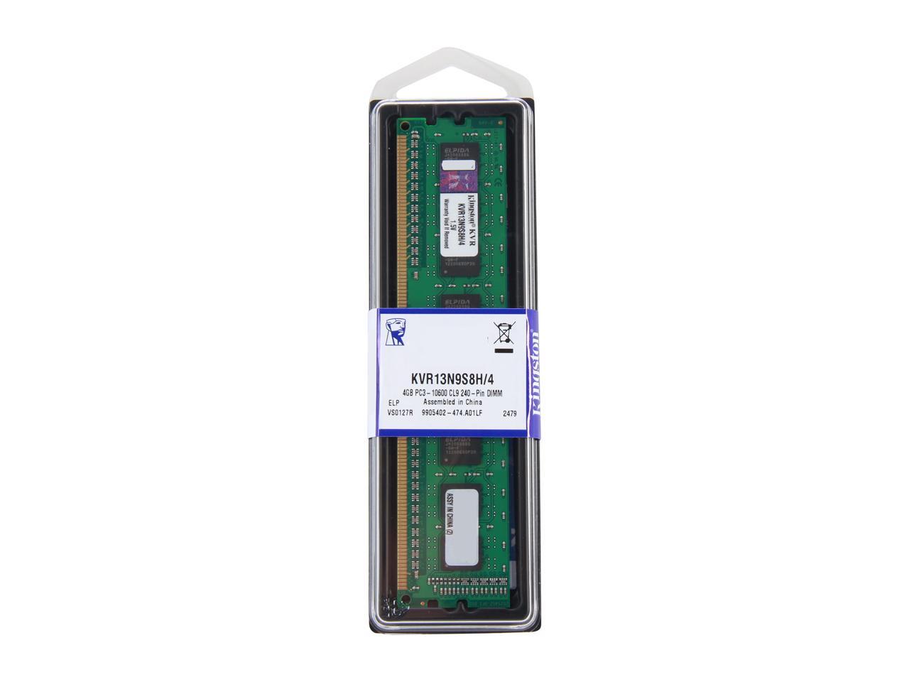 Kingston 4GB 240-Pin PC RAM DDR3 1333 Desktop Memory SR x8 STD Height ...