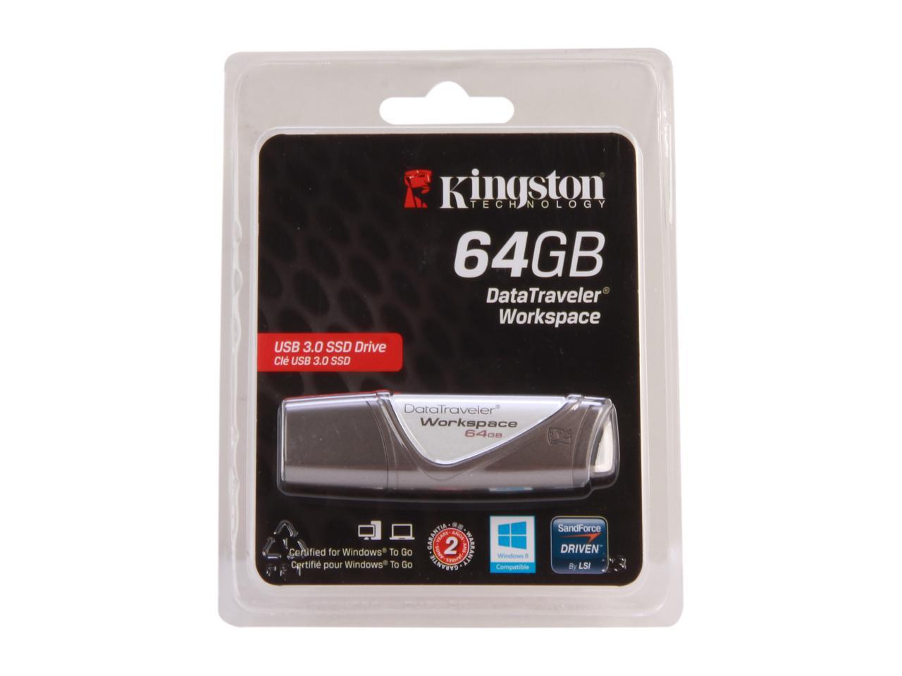 Kingston DataTraveler Workspace 64 GB USB 3.0 Flash Drive - 1 Pack ...