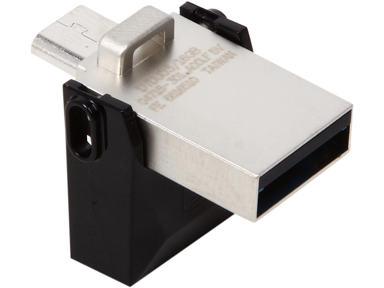 Kingston 16GB Data Traveler Micro Duo OTG USB 3.0 Flash Drive (DTDUO3/16GB)  - Newegg.com