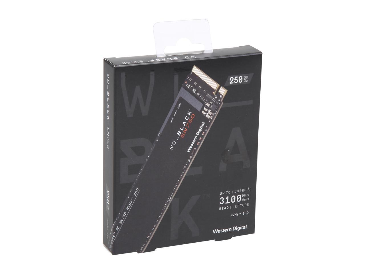 M.2 2280 Gen3 PCIe WD_Black SN750 250GB NVMe Internal Gaming WDS250G3X0C 3D NAND