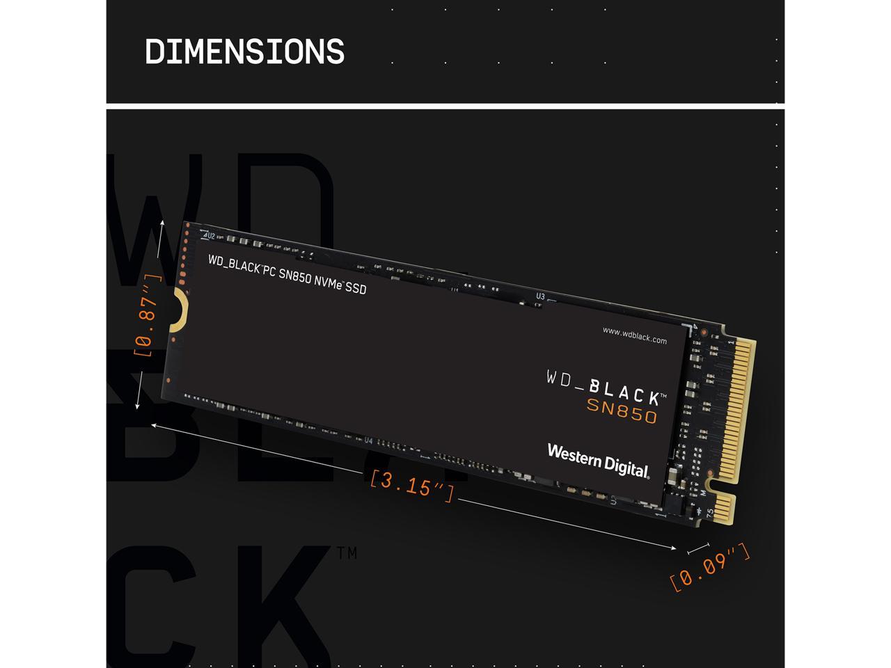 Western Digital WD BLACK SN850 NVMe M2 2280 500GB SSD Ne