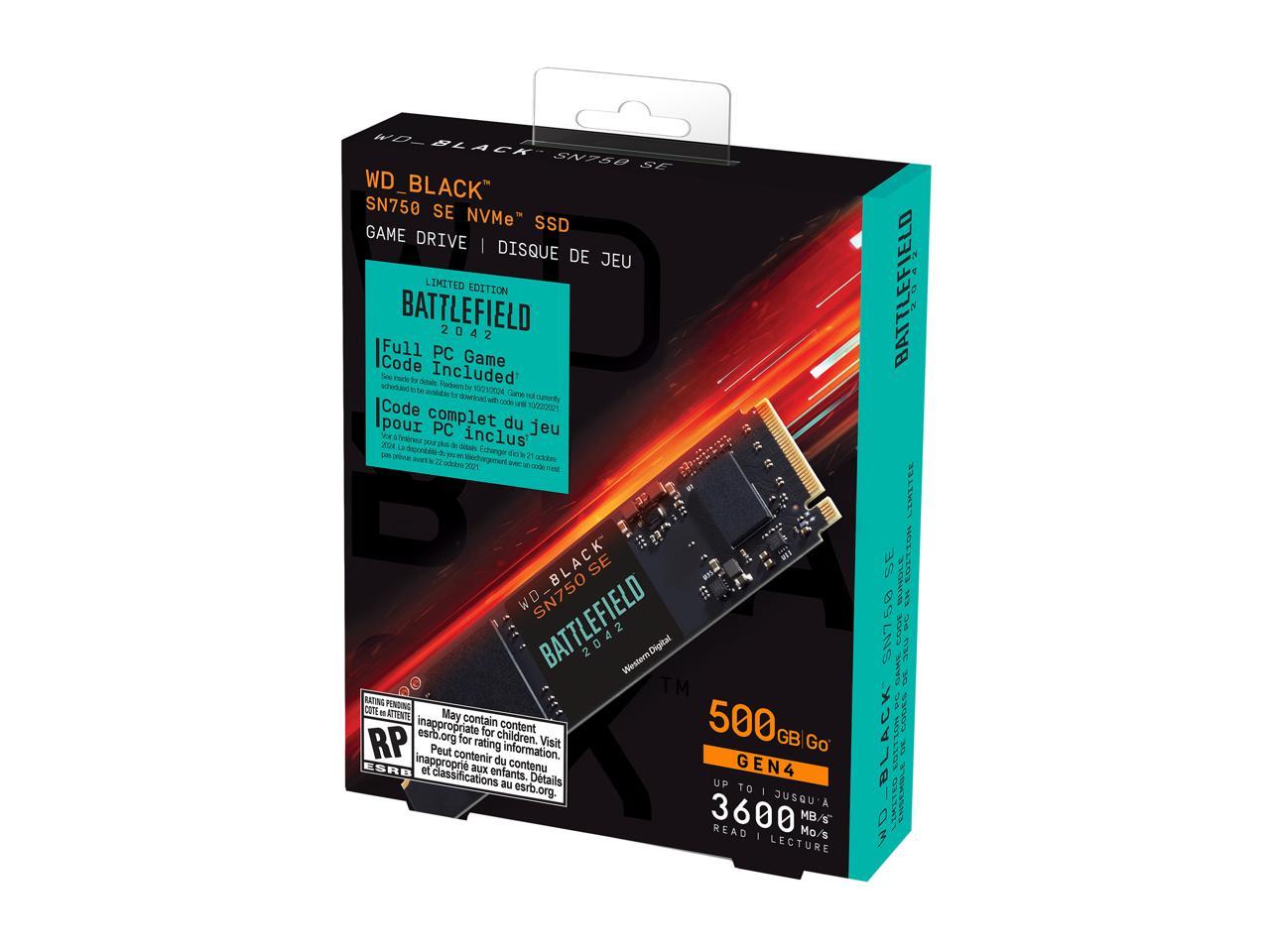 WD BLACK SN750 SE NVMe M2 2280 500GB PCIExpress 40 Internal Soli