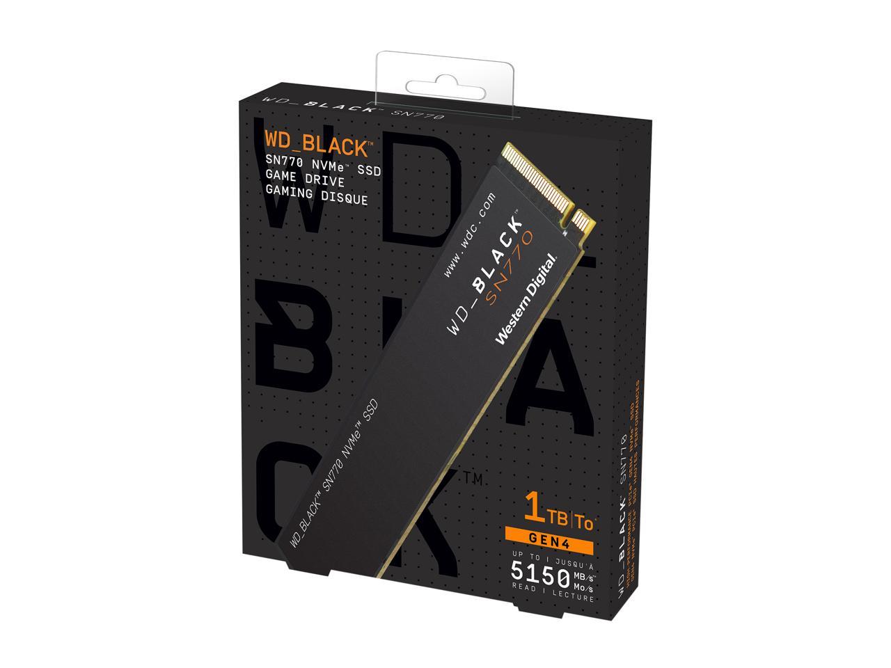 Western Digital WD_BLACK SN770 M.2 2280 1TB PCIe Gen4 16GT/s, up to 4 Lanes  Internal Solid State Drive (SSD) WDS100T3X0E