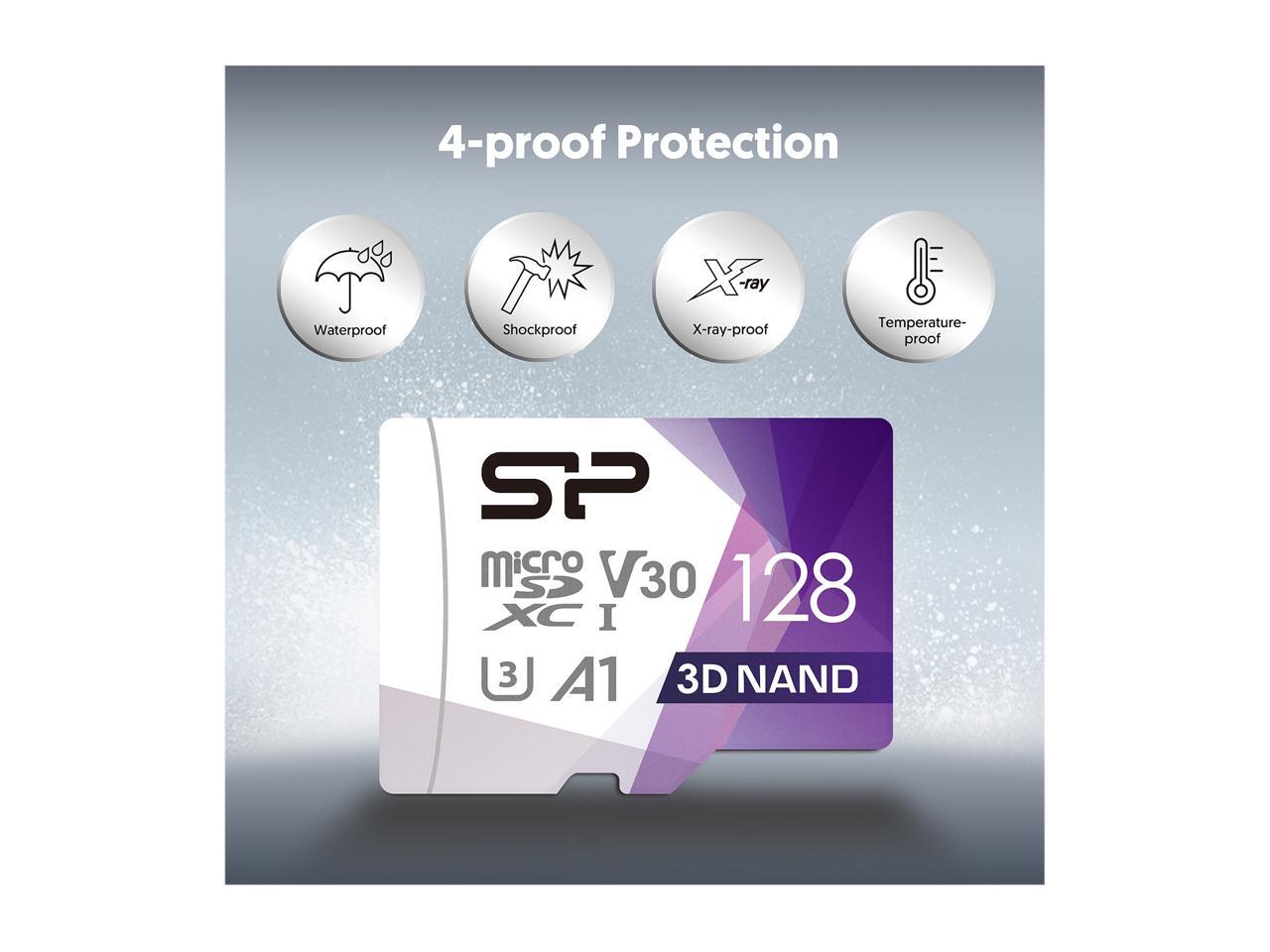 Silicon Power 128GB Superior Pro microSDXC UHSI (U3), V30 4K A1 Memory