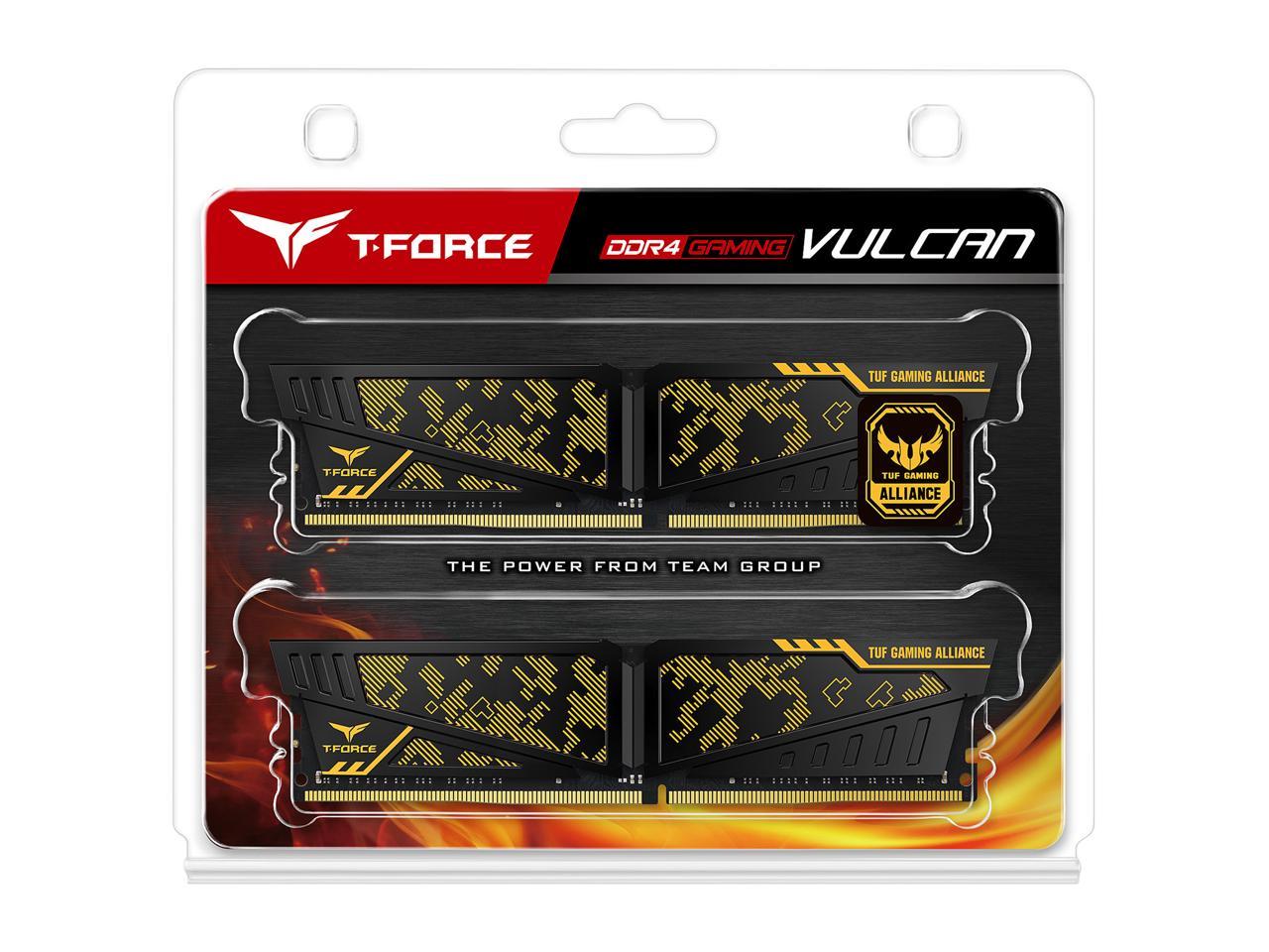 Team T-FORCE VULCAN TUF Gaming Alliance 16GB (2 x 8GB) 288-Pin PC RAM DDR4  3200 (PC4 25600) Intel XMP 2.0 Desktop Memory Model TLTYD416G3200HC16CDC01