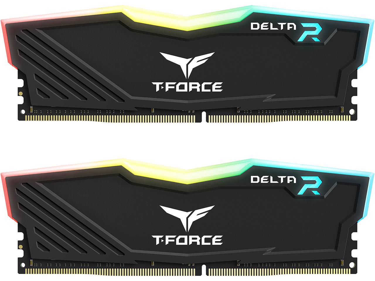 Team T-Force Delta RGB 16GB (2 x 8GB) 288-Pin PC RAM DDR4 3200 (PC4 25600) Intel XMP 2.0 Desktop Memory Model TF3D416G3200HC16CDC01