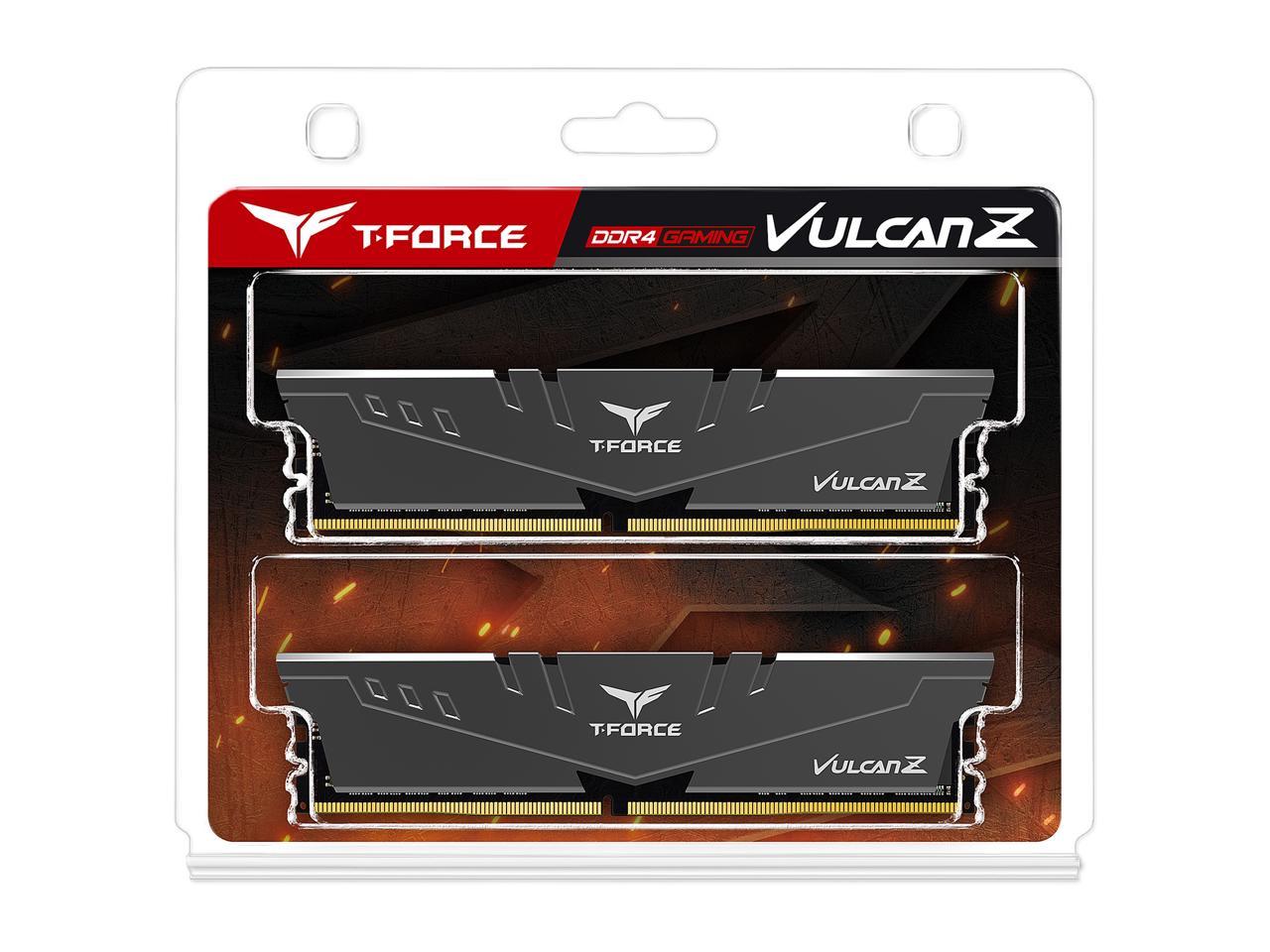 TEAMGROUP T-Force Vulcan Z DDR4 16GB Kit 3200MHz CL16 Desktop Memory Module Ram TLZRD416G3200HC16CDC01 2 x 8GB PC4 25600 Red 