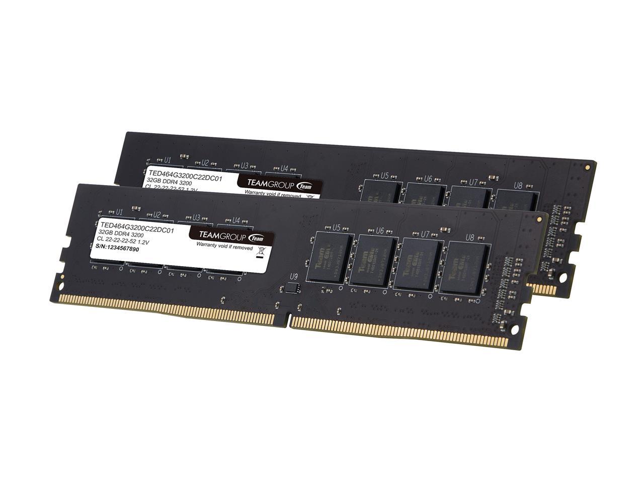 コンピューターパーツ Team DDR4 3200Mhz(PC4-25600) 32GBx2枚(64GBkit