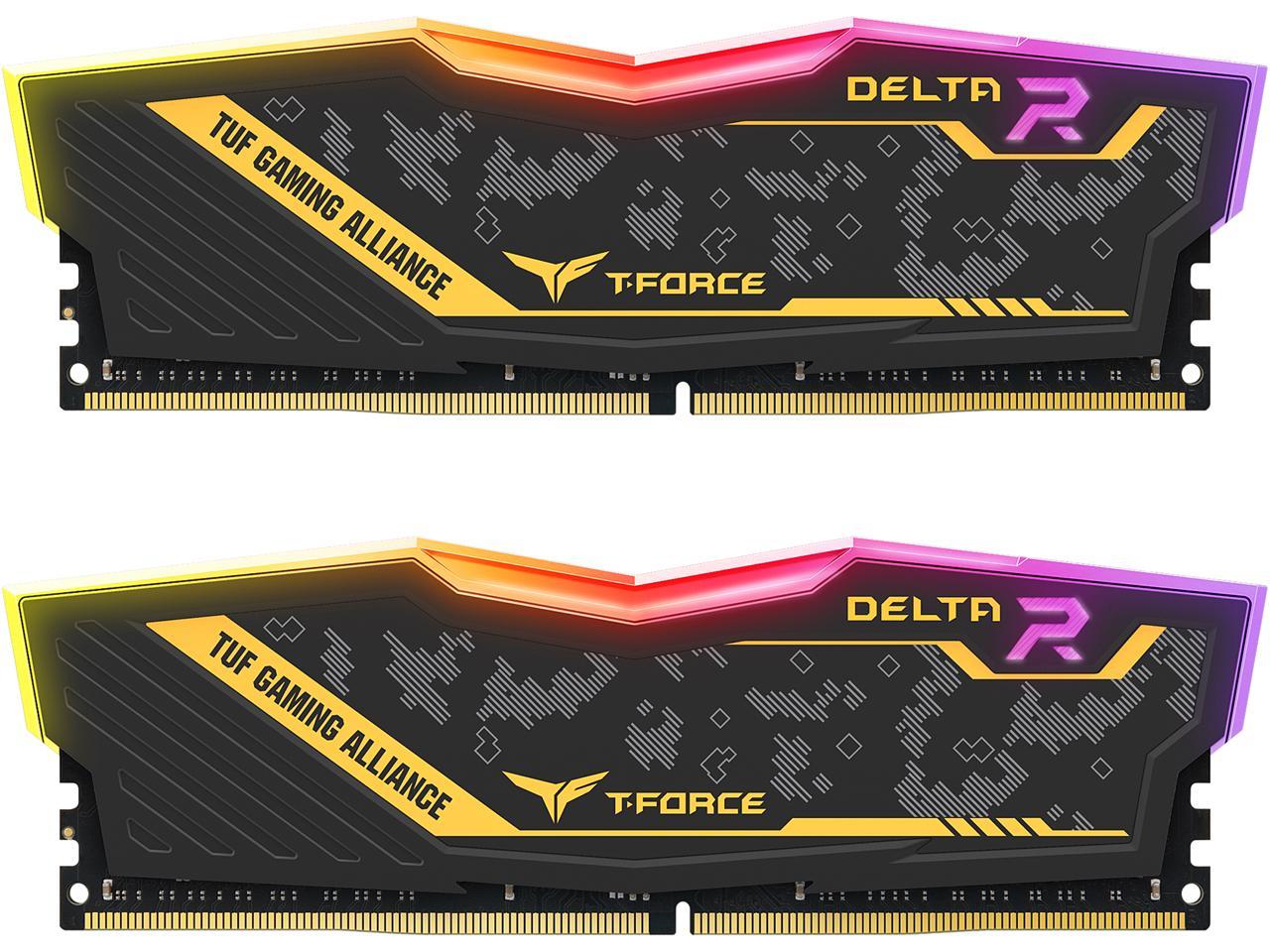 2 x 8GB T-Force Delta II RGB Series DDR4 PC4-24000 3000MHz Desktop Memory Model TF4D416G3000HC16CDC01 Team 16GB