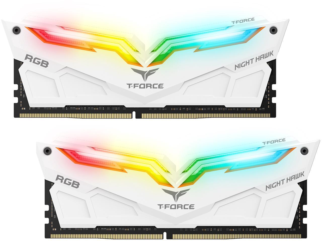 Team T-Force Night Hawk RGB GEN 2.0 64GB (2 x 32GB) 288-Pin PC RAM DDR4  3200 (PC4 25600) Desktop Memory Model TF15D464G3200HC16CDC01
