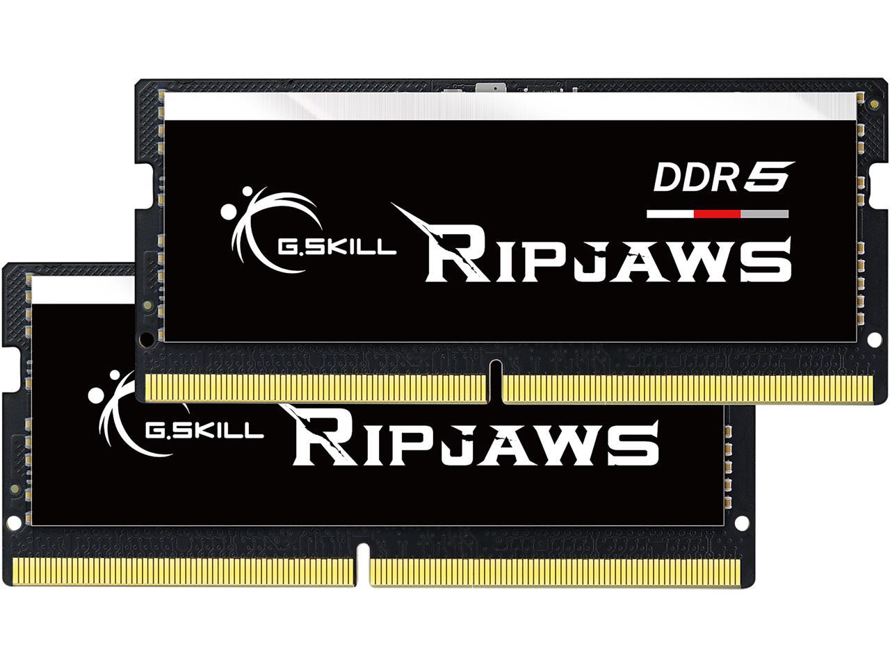 G.SKILL Ripjaws Series 64GB (2 x 32GB) 262-Pin DDR5 SO-DIMM DDR5 4800 (PC4  38400) Laptop Memory Model F5-4800S3838A32GX2-RS