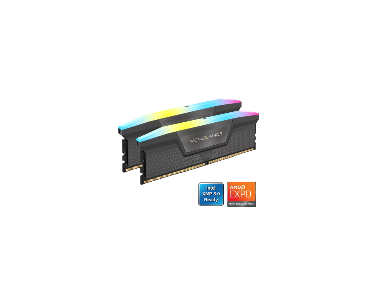 CORSAIR Vengeance RGB 32GB (2 x 16GB) 288-Pin PC RAM DDR5 6000 (PC5 48000) Desktop Memory Model CMH32GX5M2N6000Z30
